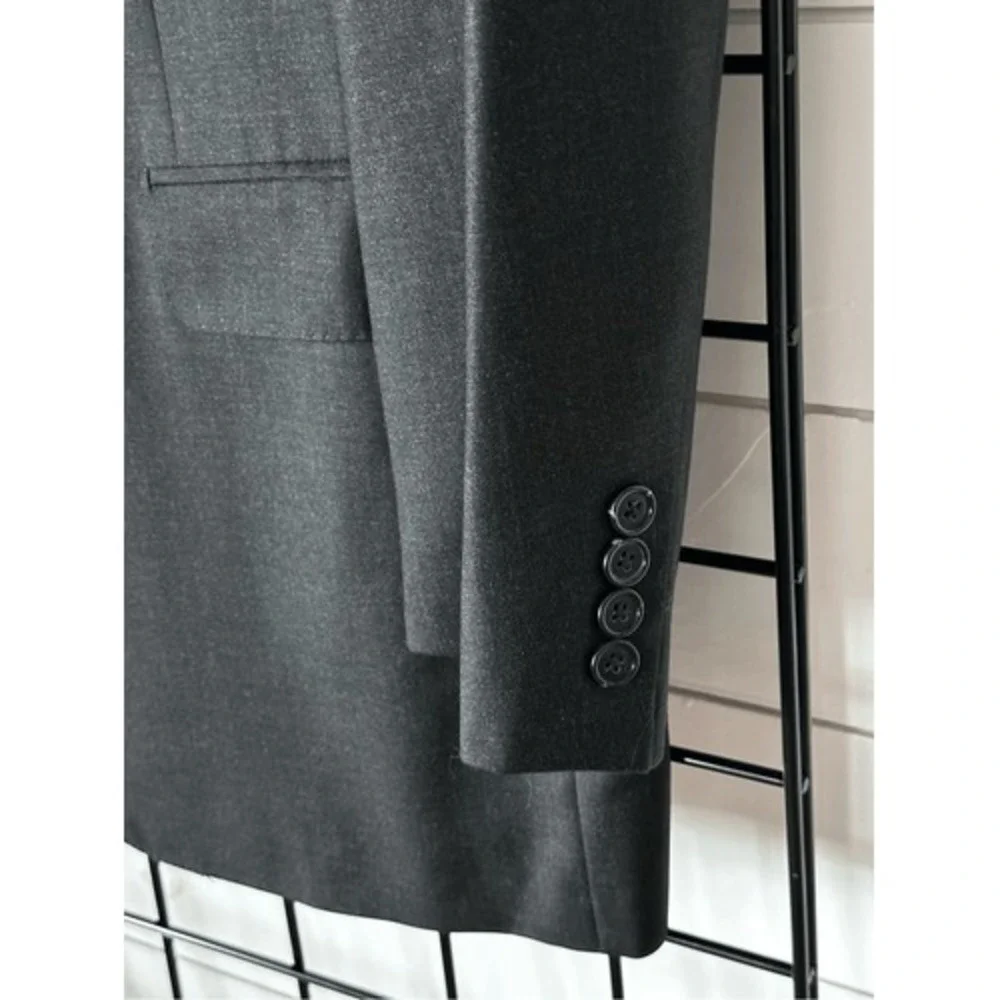 ERMENEGILDO ZEGNA‎ Wool 3 Button Suit Jacket Blazer 56L (46L) Black Classic